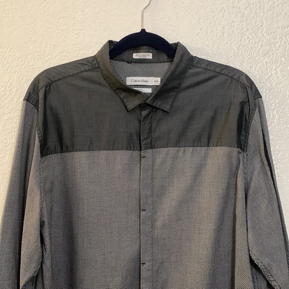 CALVIN KLEIN Color Block, LS  Body Fit, Sz. XL Hide Button Down Shirt/EUC - Picture 4 of 17
